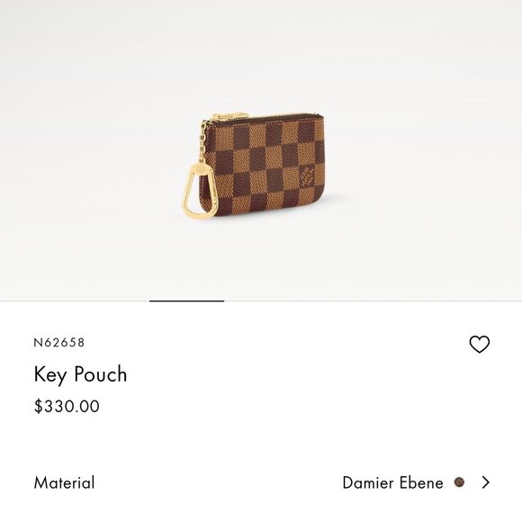New! 100% Authentic!! Louis Vuitton Damier Ebene Key Pouch - Picture 12 of 12